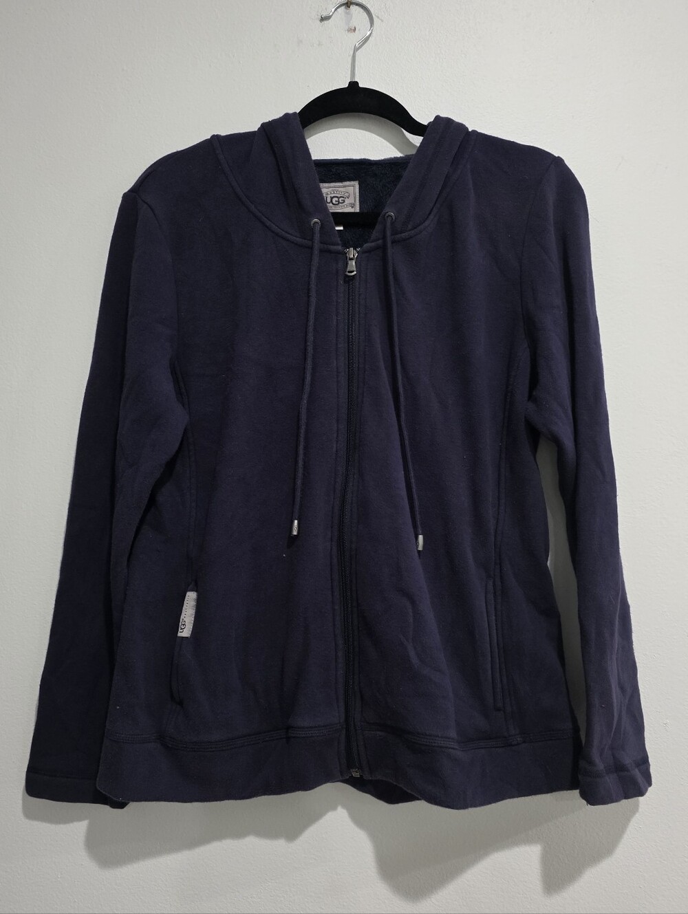 UGG Australia Navy Blue Full-Zip Fleece-Lined Hoodie Sweatshirt - Size Medium​